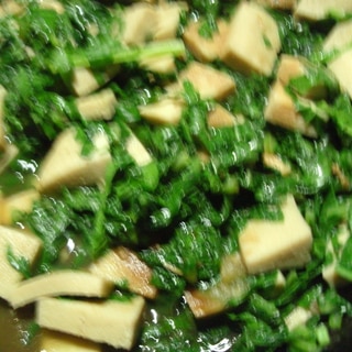 菜っ葉と高野豆腐のてり煮